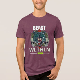 Camiseta Triblenda Bestia Alfa _ Lobo Indomable Ropa Urbana Sin Miedo