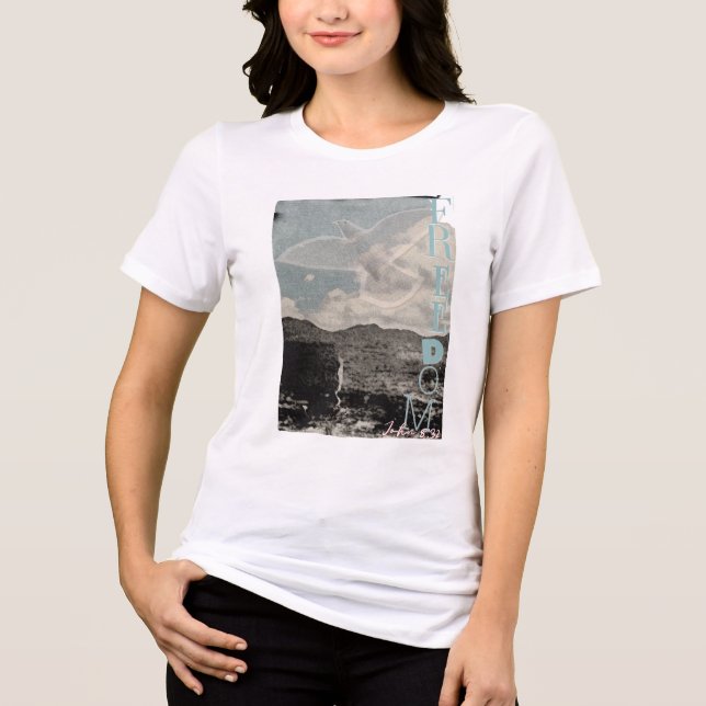 Camiseta Triblenda Biblia LIBERTAD Verse Jesús Cristiano T Shirt (Anverso)