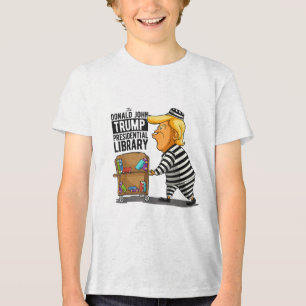 Camiseta Triblenda Biblioteca Anti-Trump Gracioso Gris _ Clic Fit, Cr