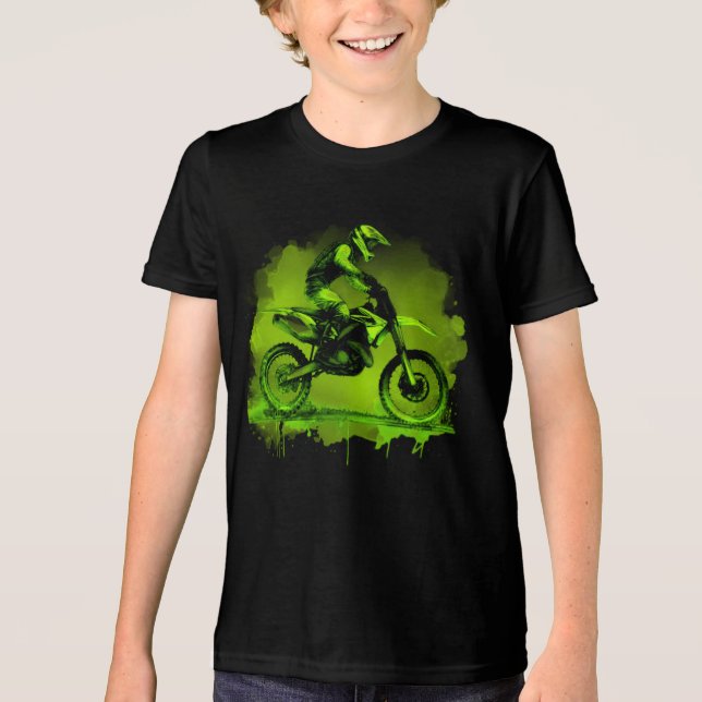 Camiseta Triblenda Bicicleta sucia de color de agua verde (Anverso)