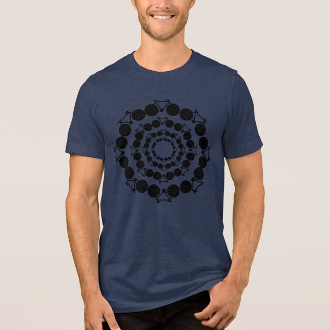 Camiseta Triblenda Bicicletas con estilo negro Mandala (Anverso)