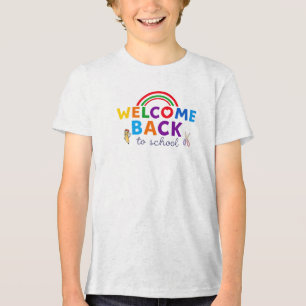 Camiseta Triblenda Bienvenido de vuelta al diseño del arcoiris escola