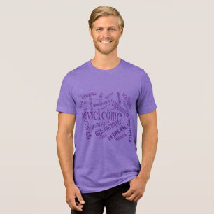Camiseta Triblenda "Bienvenido" En Varios Idiomas Morado