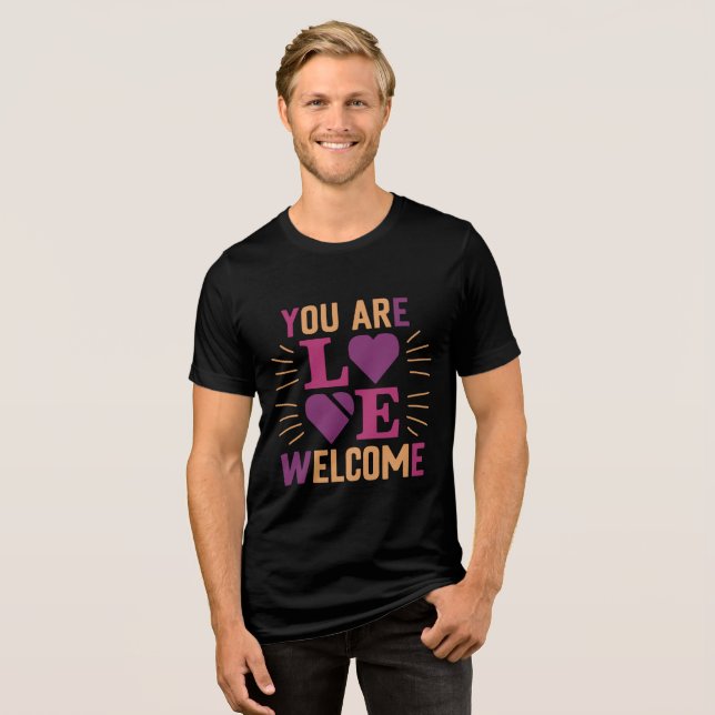 Camiseta Triblenda bienvenido trimezcla de negro sólido (Anverso Completo)