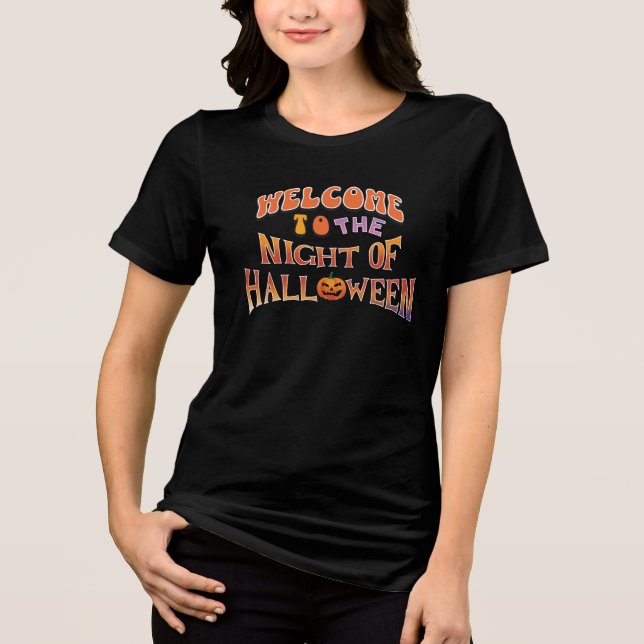 Camiseta Triblenda Bienvenidos a Halloween (Anverso)