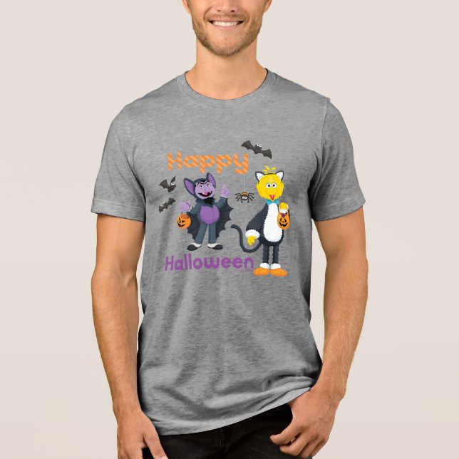 Camiseta Triblenda Big Bird and Count | Feliz Halloween (Anverso)