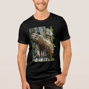 Camiseta Triblenda Bigfoot Sasquatch Habitante del Bosque Acuarela