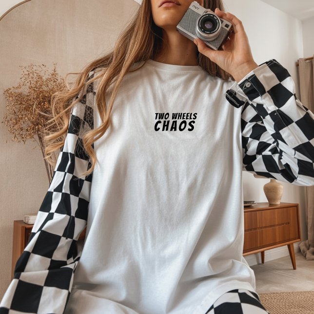 Camiseta Triblenda Bike Girl Irony black ("Two Wheels, Chaos" – perfect for adding a bit of humor to any cyclist's style.)