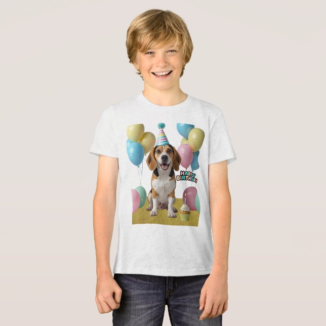 Camiseta Triblenda Birthday Joy with My Beagle (Anverso Completo)