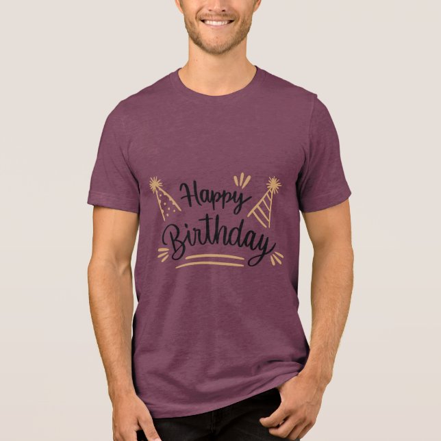Camiseta Triblenda Birthday Typography Sayings (Anverso)