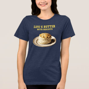 Camiseta Triblenda Biscuit ondulado en una placa, bizcochos de manteq