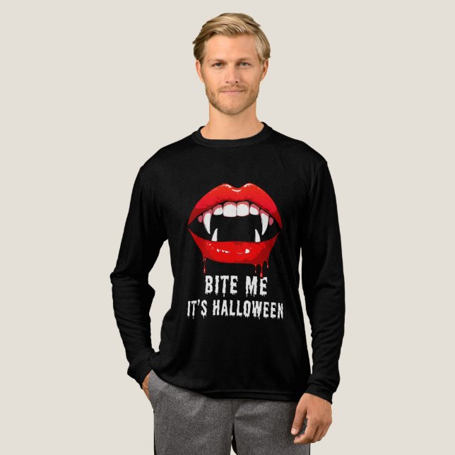 Camiseta Triblenda Bite Me It's Halloween  (Anverso Completo)