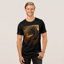 Camiseta Triblenda Black Flame Dragon in Autumn Forest