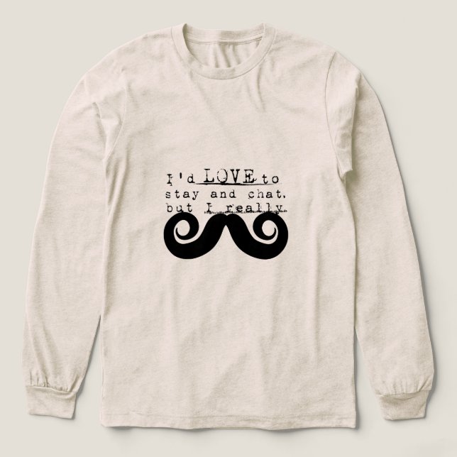 Camiseta Triblenda Black Funny Humor I Mustache (Diseño traserp)