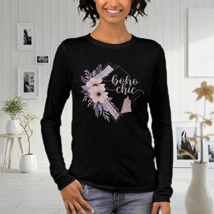 Camiseta Triblenda Black Long Sleeve T-Shirt - Boho Chic, Trendy