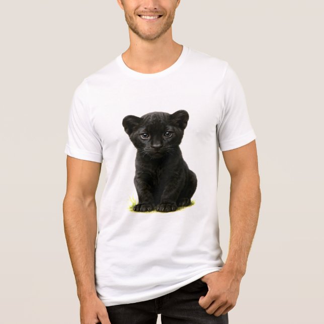 Camiseta Triblenda Black Panther Cub con ojos grandes (Anverso)