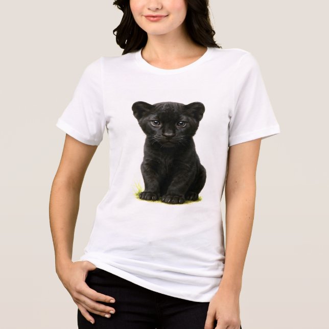 Camiseta Triblenda Black Panther Cub con ojos grandes (Anverso)