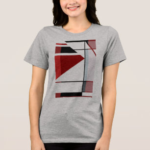 Camiseta Triblenda Black Red Burgundy MCM Look Geometric Art Resumen