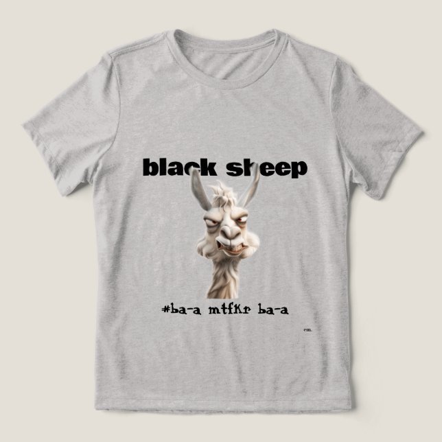 Camiseta Triblenda Black Sheep Llama  Tri-Blend Shirt (Diseño delantero )