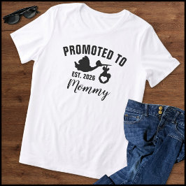 Camiseta Triblenda Black & White Promoted To Mommy 2026