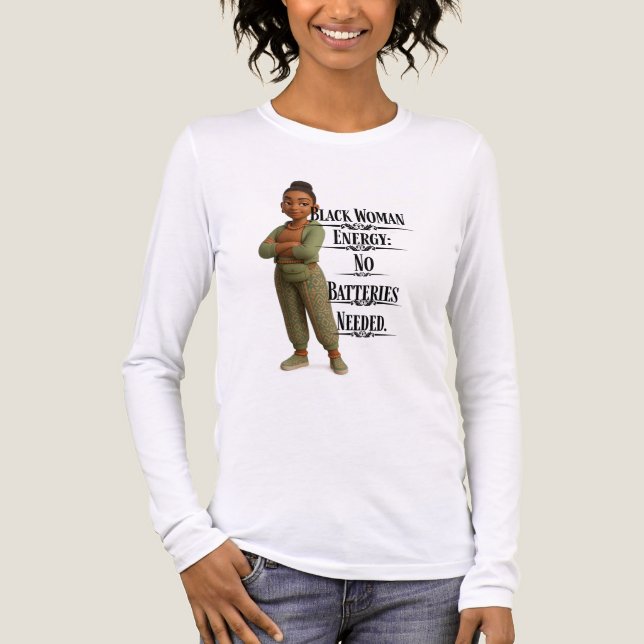 Camiseta Triblenda Black Woman Energy,Pixarstyle 3D (Anverso)