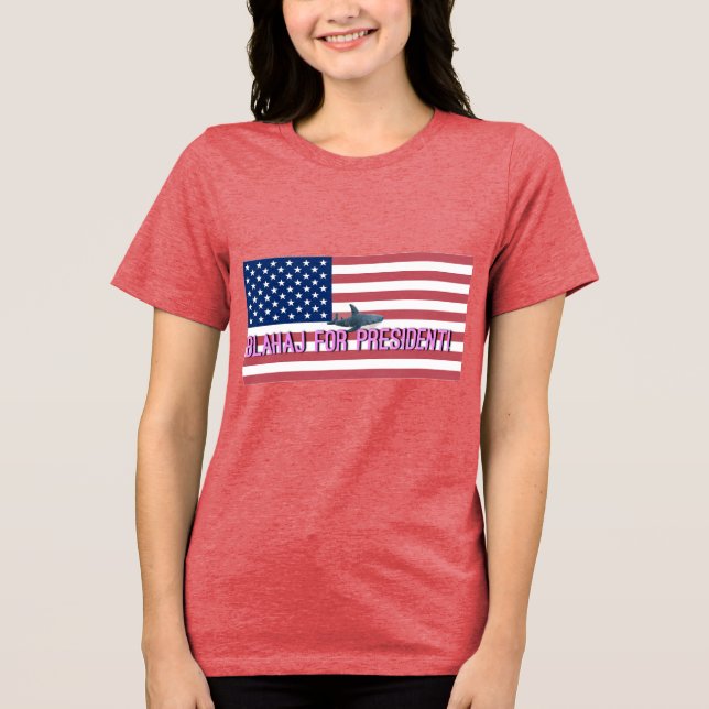 Camiseta Triblenda Blahaj Por El Presidente (Anverso)