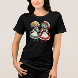 Camiseta Triblenda Blancanieves y Rosarroja zombies