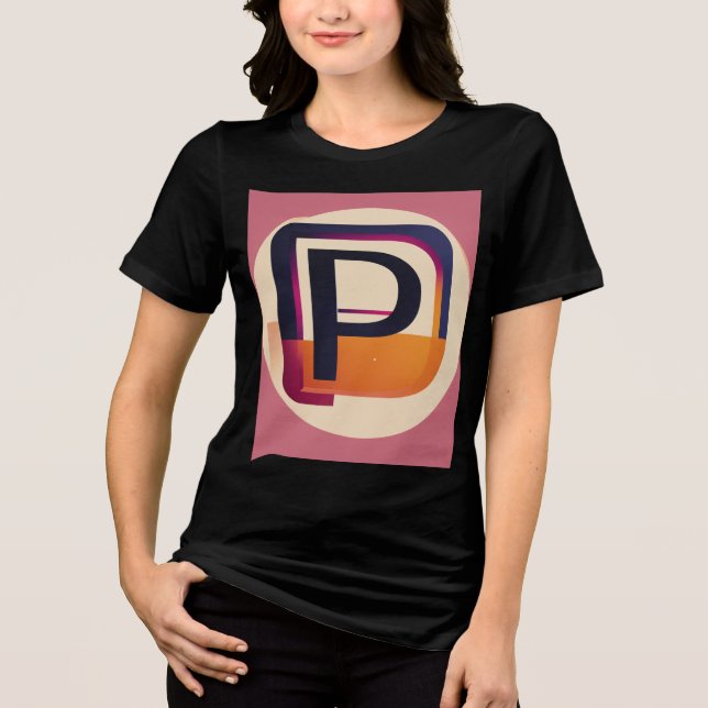 Camiseta Triblenda Blocky Monospaced Letter P – Flat Vector Lettermar (Anverso)