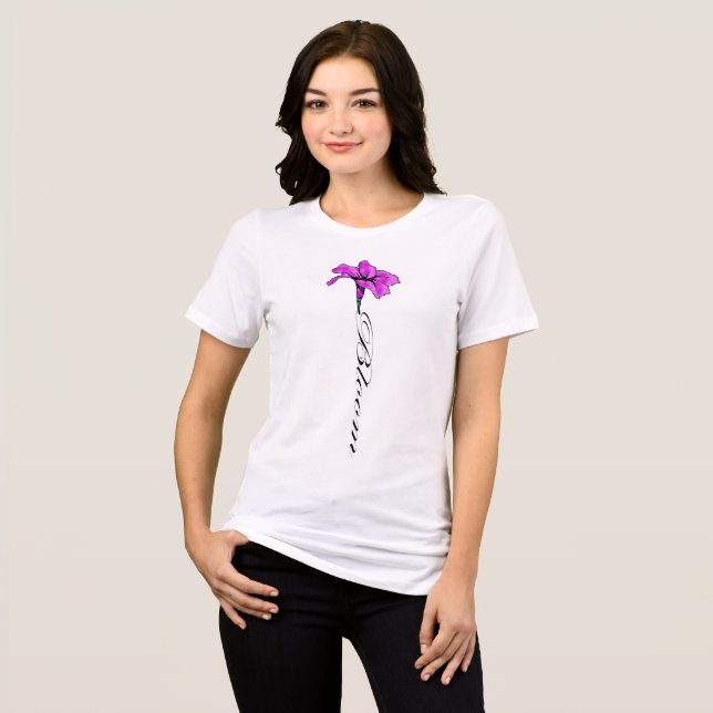 Camiseta Triblenda Bloom Con Flor Rosa (Anverso Completo)