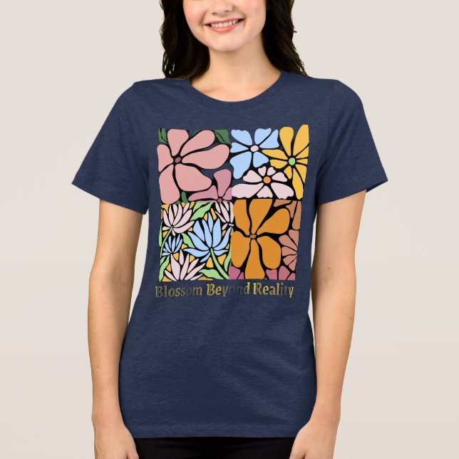 Camiseta Triblenda Blossom Beyond Reality – Abstract Flower Art Desig (Anverso)