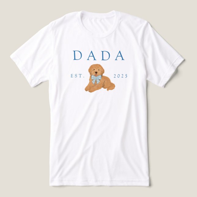 Camiseta Triblenda Blue Dada Golden Doodle Puppy Birthday (Diseño delantero )