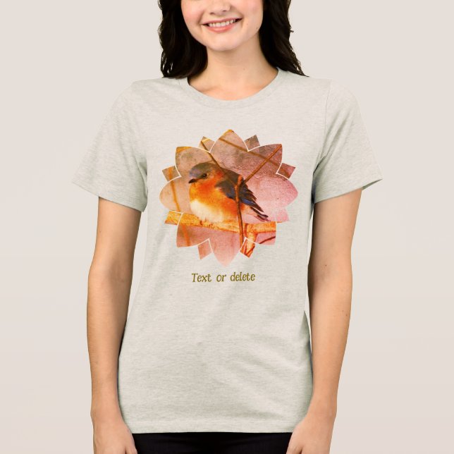 Camiseta Triblenda Bluebird Nature Art Personalized  (Anverso)