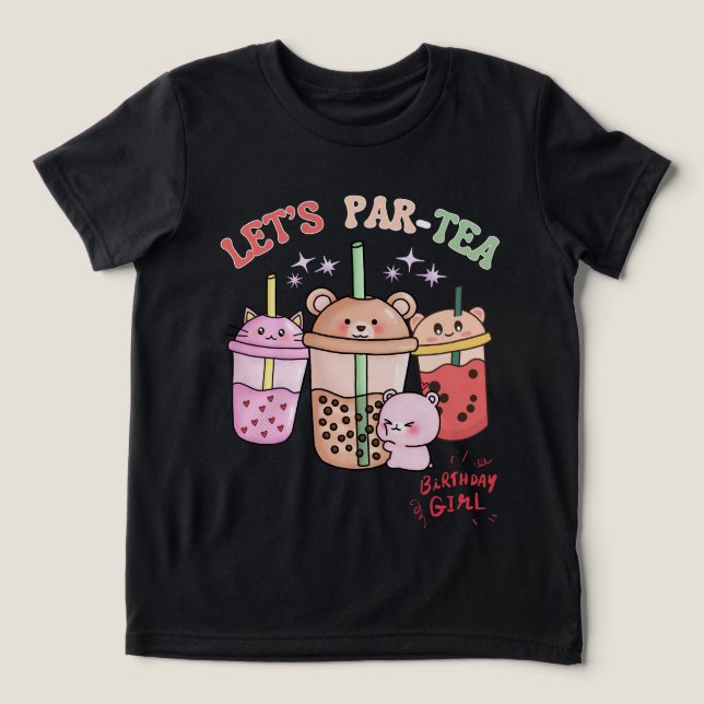 Camiseta Triblenda Boba Tea Birthday Chica Par Tea (Diseño delantero )