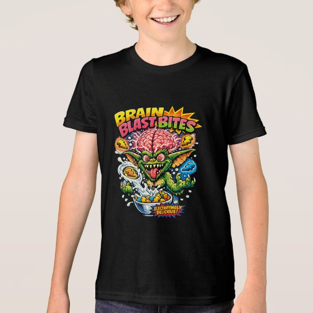 Camiseta Triblenda Bocados de explosión cerebral Cereal Retro de Grem (Anverso)