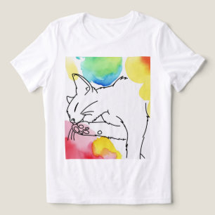 Camiseta Triblenda Boceto de gato colorido