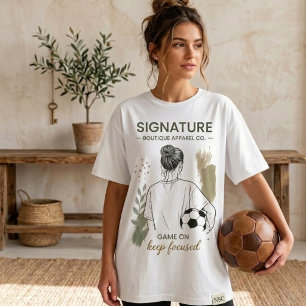 Camiseta Triblenda Boceto de niña de fútbol de agua abstracta Tri-Ble