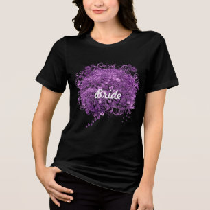 Camiseta Triblenda Boda del árbol de hoja de corazón púrpura del bosq