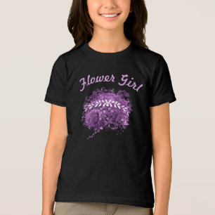 Camiseta Triblenda Boda del árbol de hoja de corazón púrpura radiante