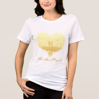 Camiseta Triblenda Boda en la playa del corazón amarillo