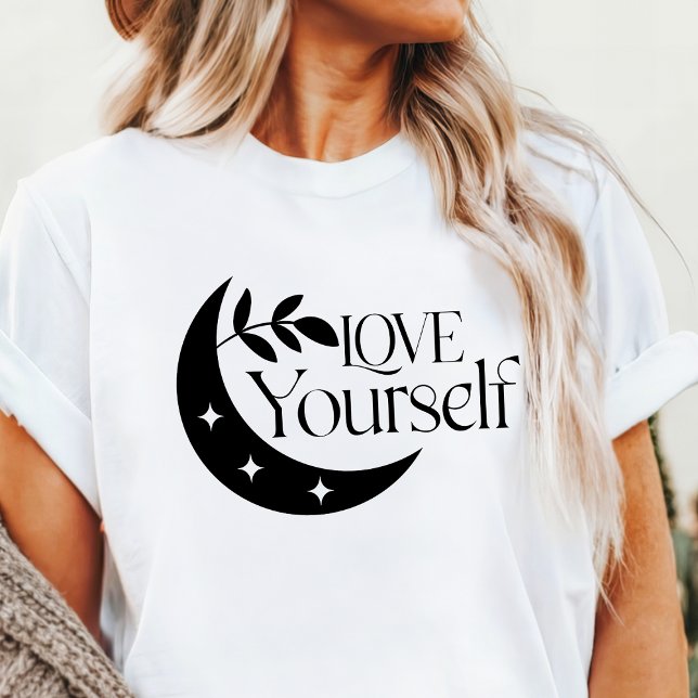 Camiseta Triblenda Boho Ámate a Ti Mismo Luna Creciente Inspirador (Subido por el creador)