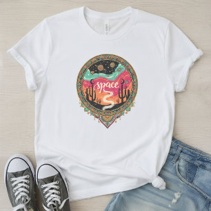 Camiseta Triblenda Boho Desierto Cósmico Retro