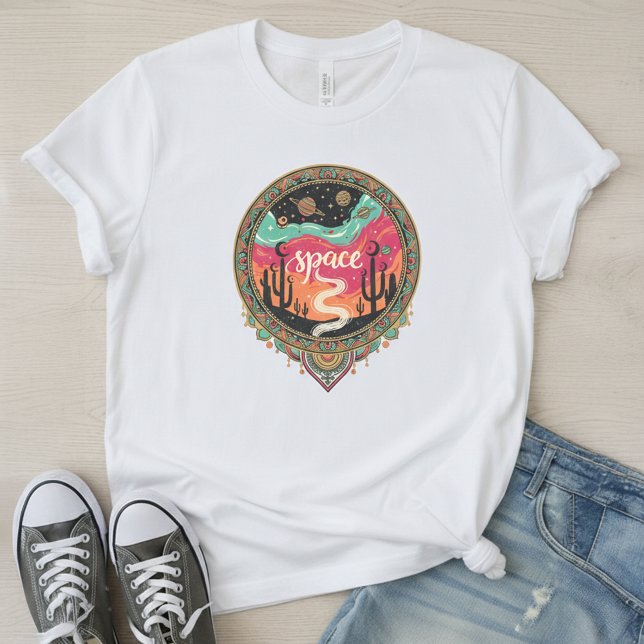 Camiseta Triblenda Boho Desierto Cósmico Retro (Subido por el creador)