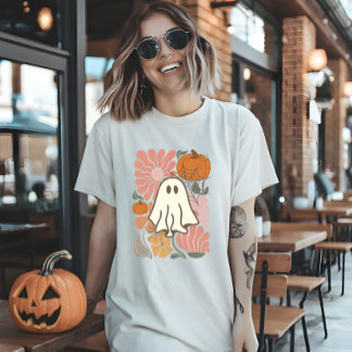Camiseta Triblenda Boho Floral Cae Fantasma Rosa