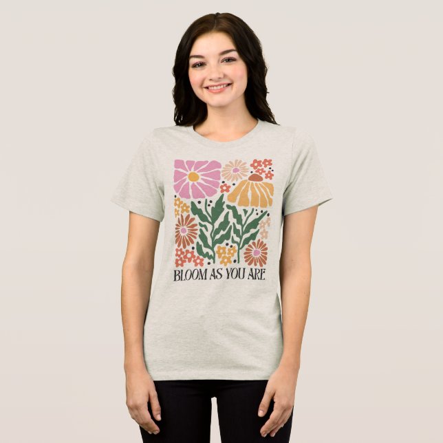Camiseta Triblenda Boho Floral Quotes Tri-Blend Shirt (Anverso Completo )