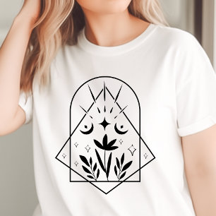 Camiseta Triblenda Boho Geométrico Luna Creciente Botánico