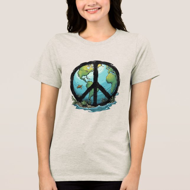 Camiseta Triblenda Boho Hippy 60s 70s Peace Love (Anverso)