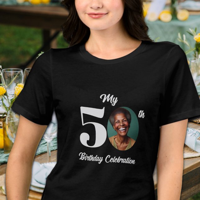 Camiseta Triblenda Bold 50th Birthday Photo  (Subido por el creador)