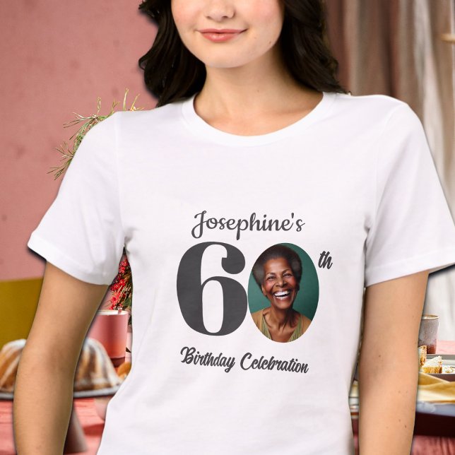 Camiseta Triblenda Bold 60th Birthday Photo Guests (Subido por el creador)