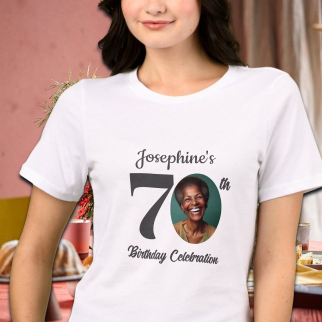 Camiseta Triblenda Bold 70th Birthday Photo Guests (Subido por el creador)