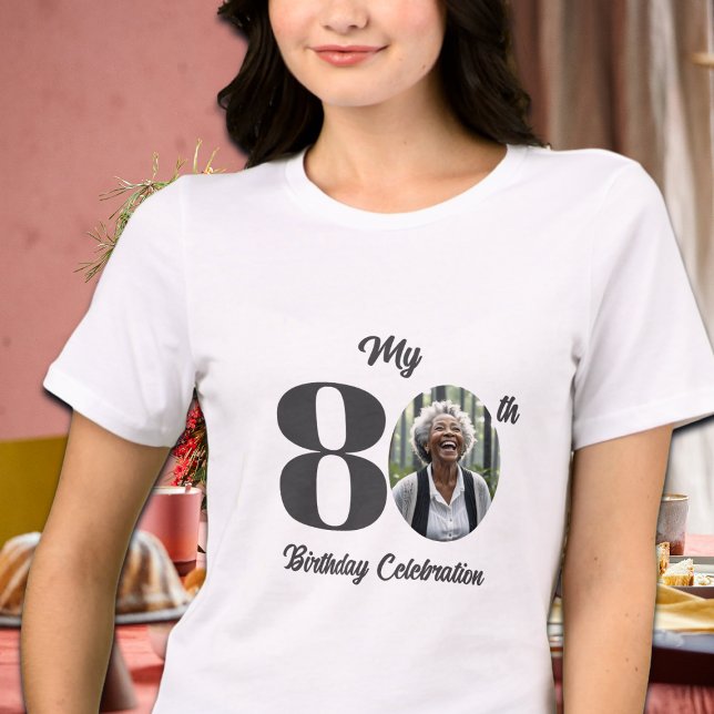 Camiseta Triblenda Bold 80th Birthday Photo  (Subido por el creador)